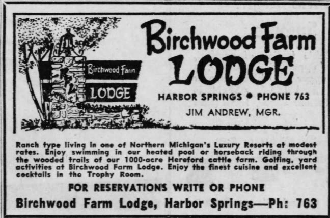 Birchwood Inn (Birchwood Farm Lodge) - 1963 Ad (newer photo)
